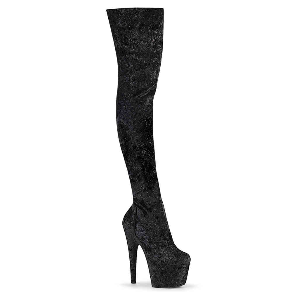 Pleaser - ADORE3000WR Plattform Overknee Stiefel - Schwarz